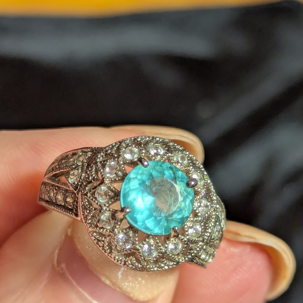 Seafoam Natural Tourmaline Gemstone Ring